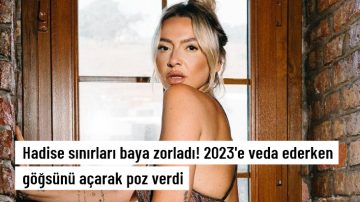 Sınır tanımayan Hadise, göğsünü göstererek poz verdi